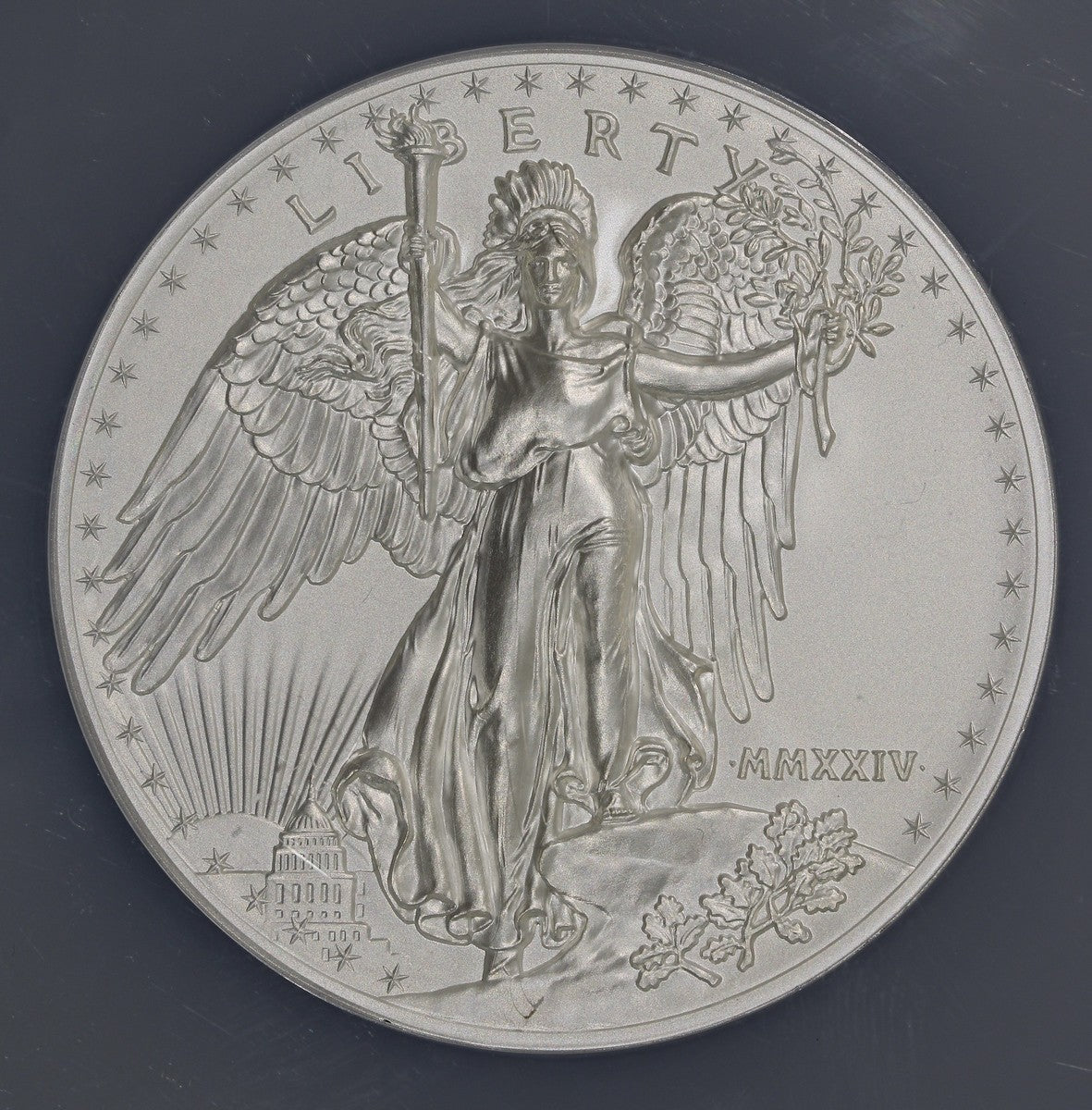 2024 (SP70) 5 oz Silver St Gauden's Winged Liberty Design Commemorative NGC