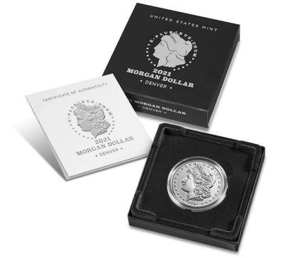 2021-D Morgan Silver Dollar with OGP Box - 21XG - Denver