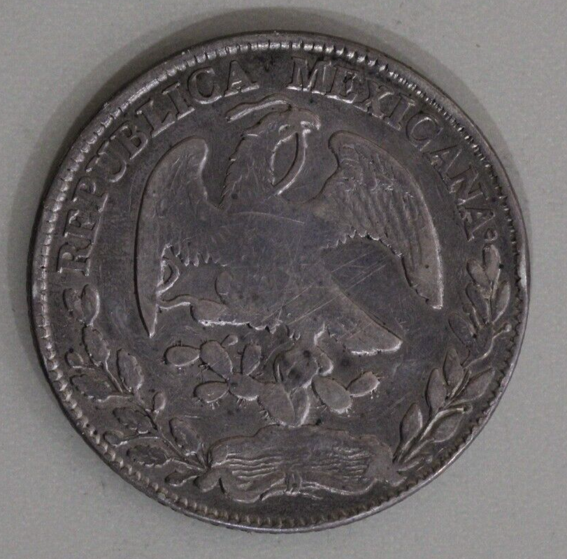 Mexico 1877-Zs Cap and Ray 8 Reales - Zacatecas Mint Silver Coin