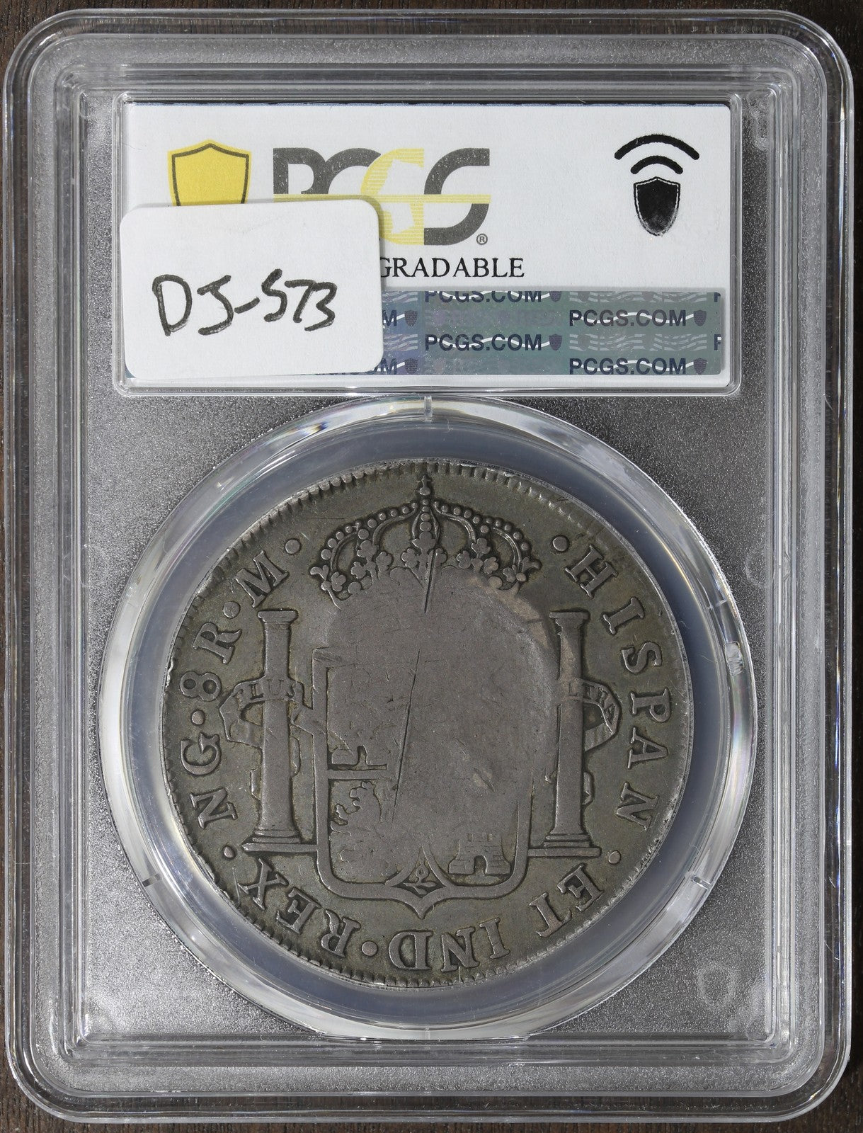 (1823) (VF Detail) Scotland Greenock C/M on 8 Reales PCGS - 4S/6D