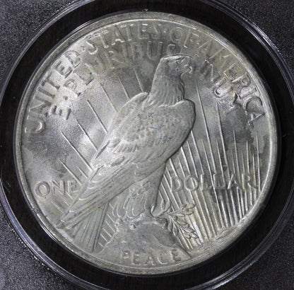 1923 (MS63) Peace Silver Dollar $1 PCGS OGH - RATTLER