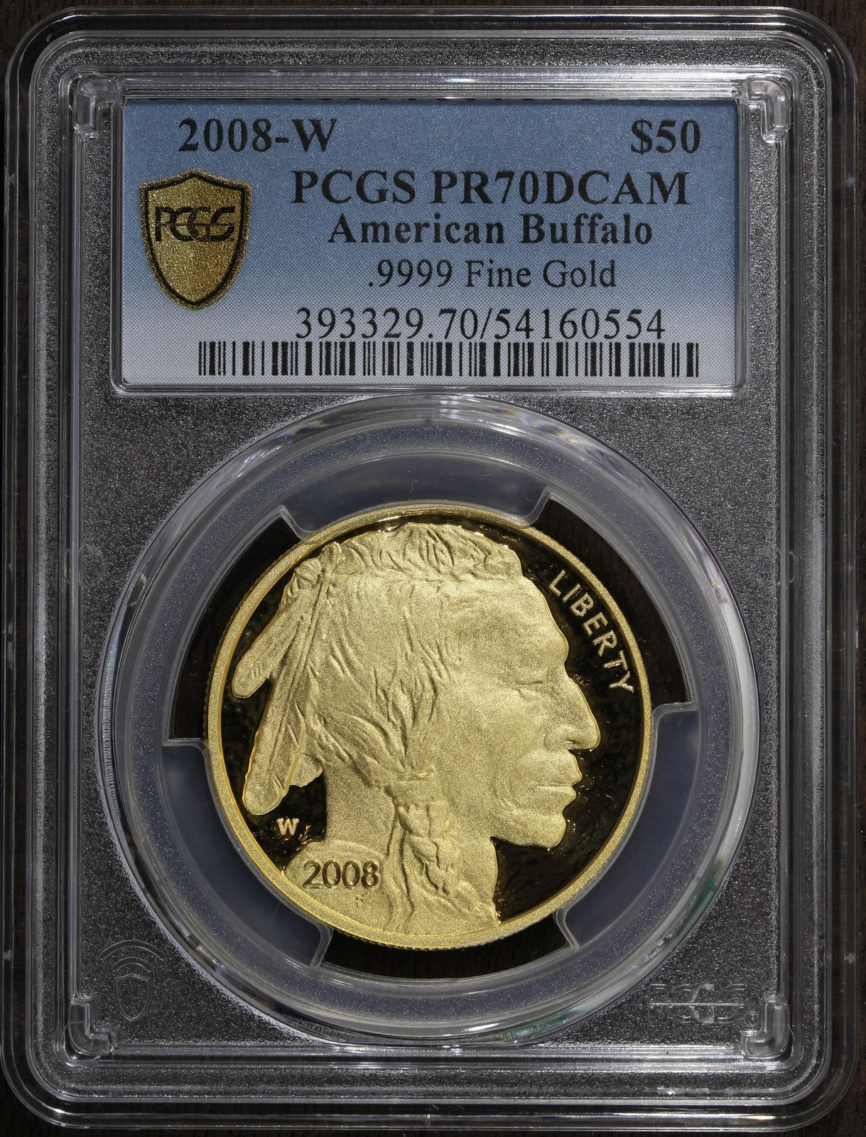 2008-W (PR70 DCAM) American Gold 1 oz Proof Buffalo $50 PCGS - .9999