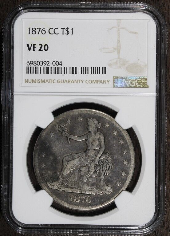 1876-CC (VF20) Trade Silver Dollar T$1 NGC - Carson City