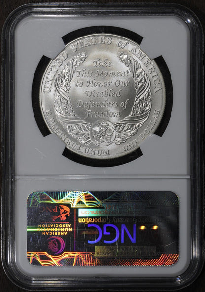 2010-W (MS70) Disabled Veterans Silver Dollar $1 NGC