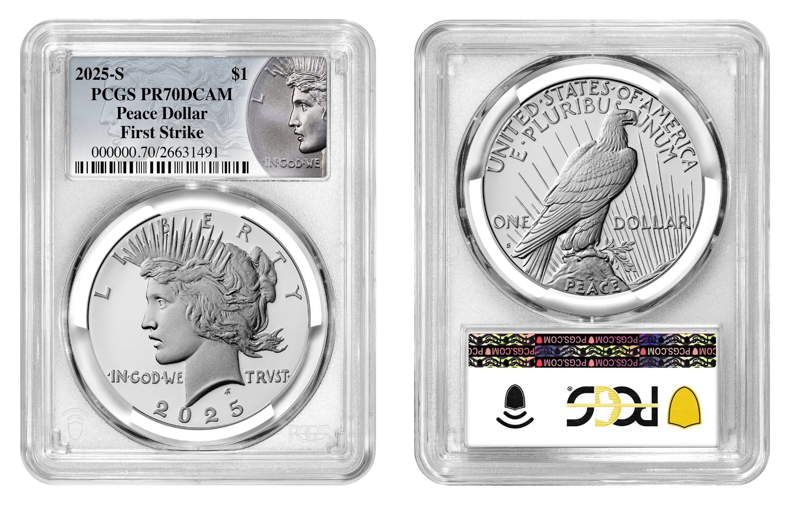 2025-S (PR70) Proof Morgan & Peace Silver Dollar (2 Coin Set) FS PCGS Presale