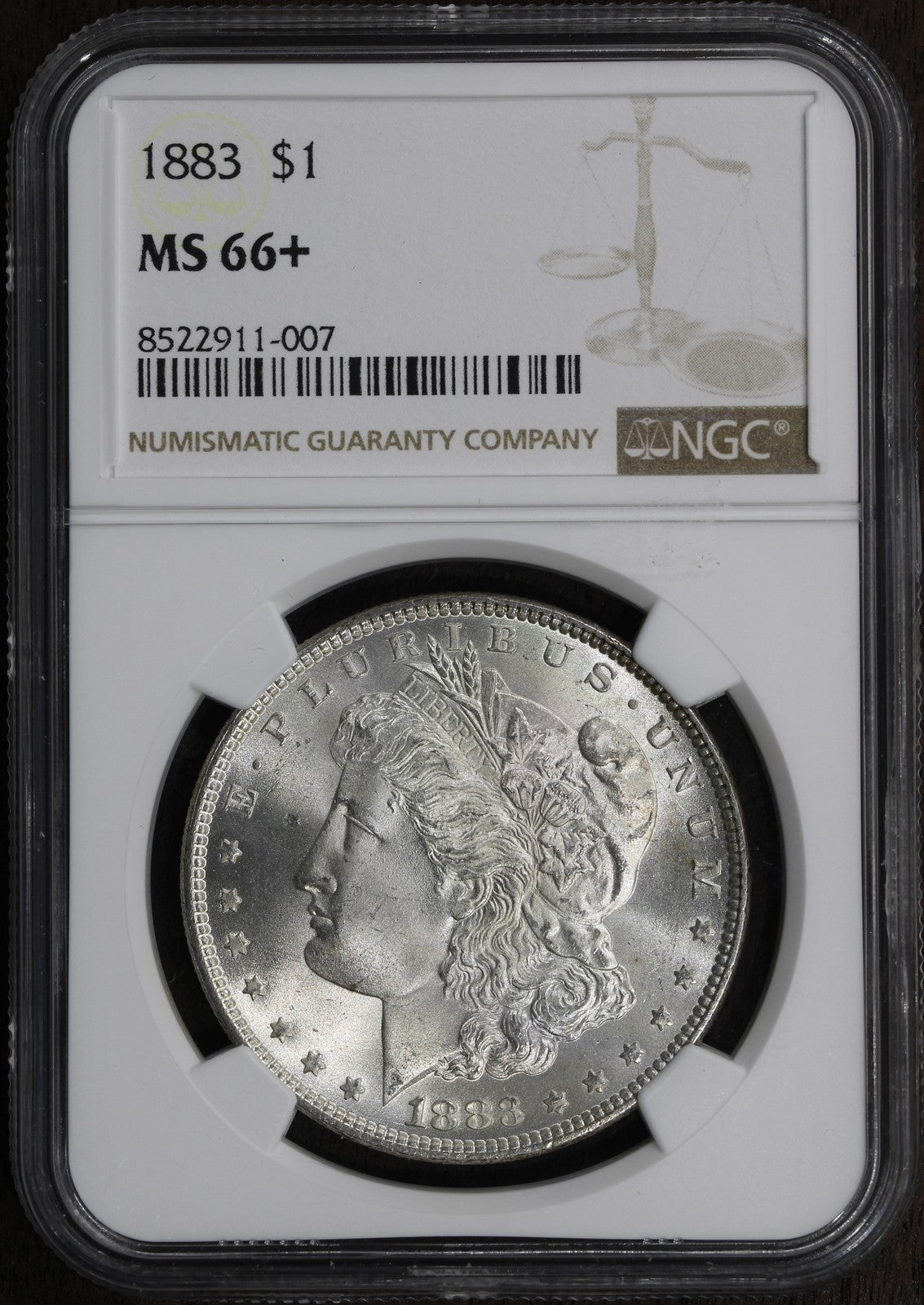 1883 (MS66+) Morgan Silver Dollar $1 NGC - Superb GEM
