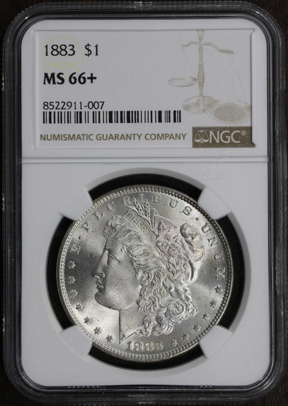 1883 (MS66+) Morgan Silver Dollar $1 NGC - Superb GEM