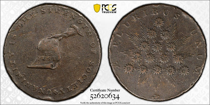 1790s (VF25) Kentucky Token Plain Edge 1/2P PCGS - Colonial