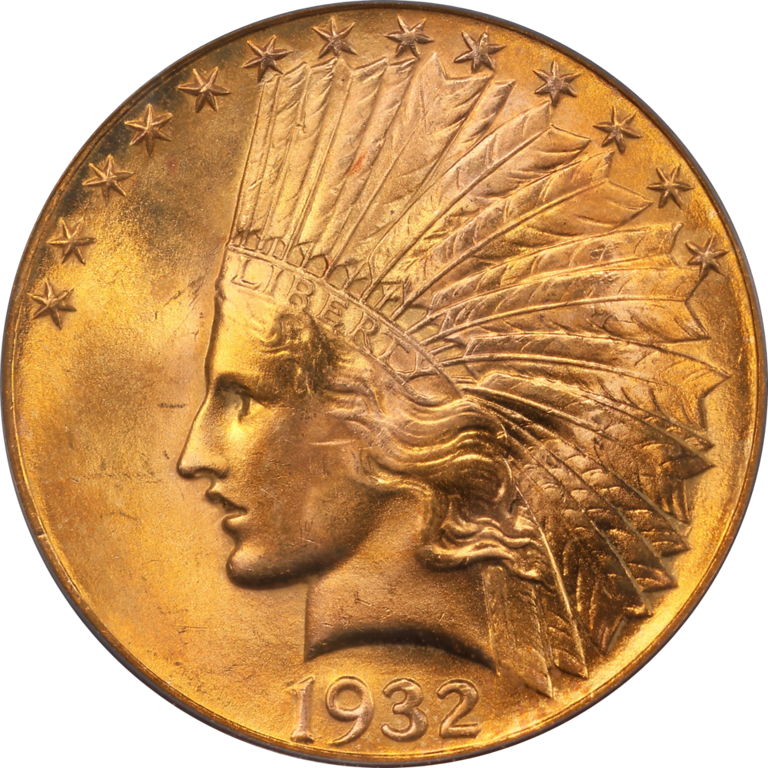 1932 (MS66) Indian Head Gold Eagle $10 PCGS - Stunning OGH