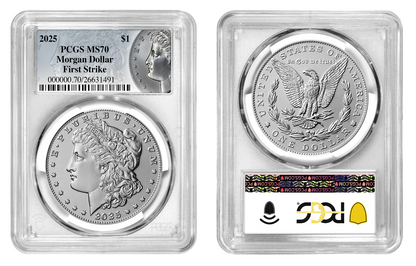 2025-P (MS70) Morgan & Peace Silver Dollar (2 Coin Set) First Strike FS PCGS