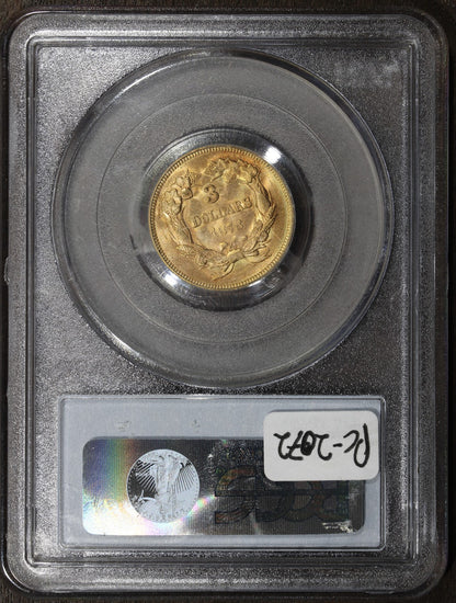 1878 (MS64+ CAC) Indian Princess Three Dollar Gold Piece $3 PCGS - PLUS