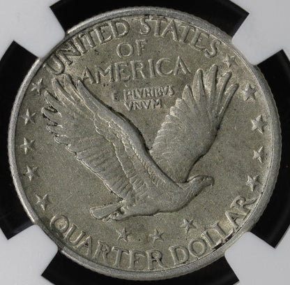 1917 (AU53) Type 2 Standing Liberty Quarter 25C NGC - Better Date SLQ