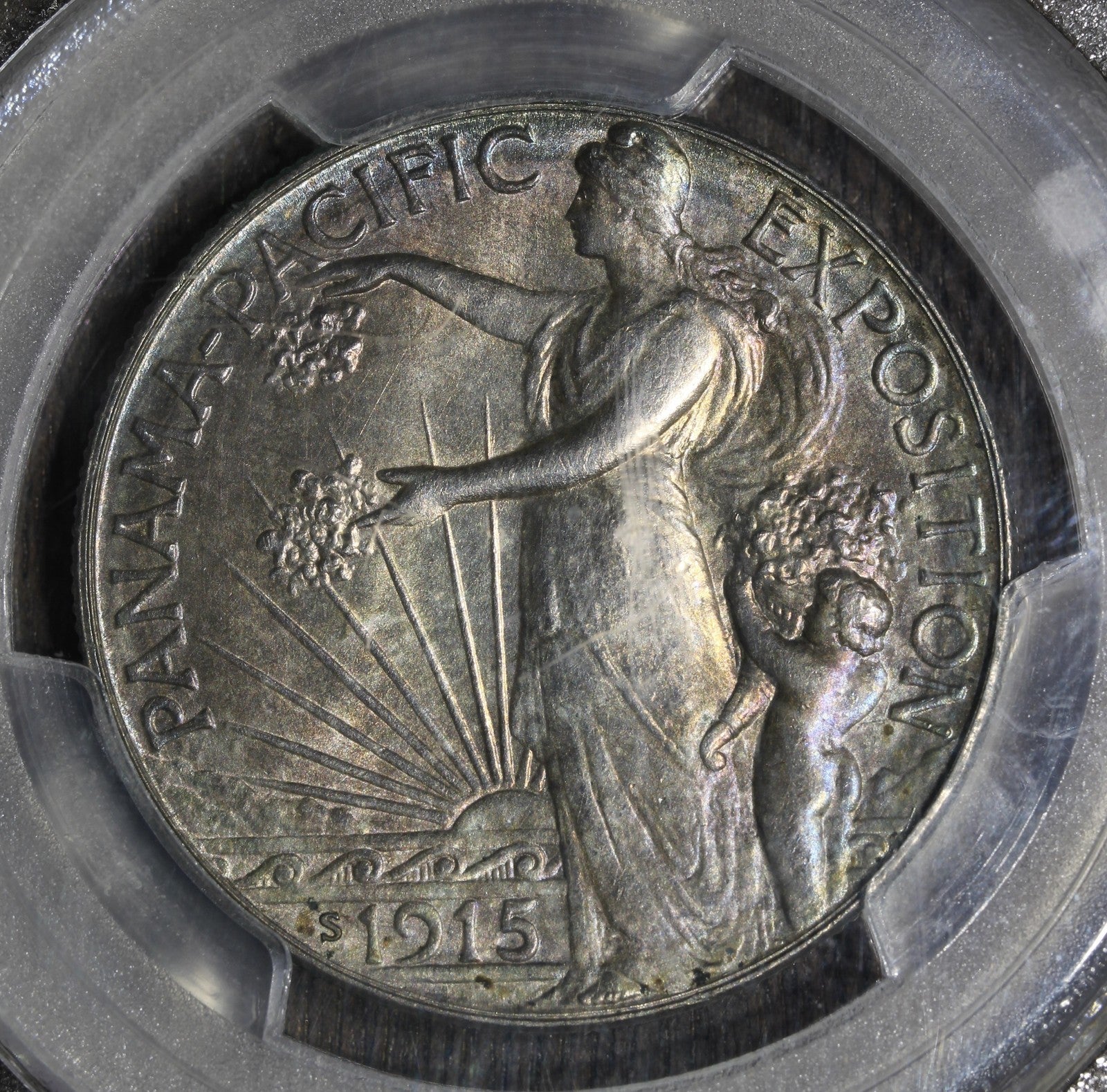 1915-S (MS63) Panama Pacific Commemorative Silver Half Dollar 50C PCGS - Toned