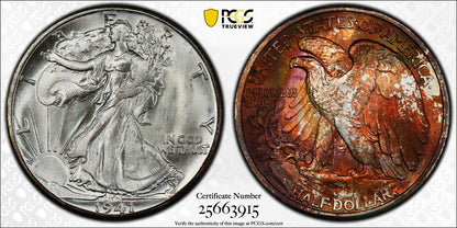 1941-D (MS67+ PLUS) Walking Liberty Half Dollar 50C PCGS