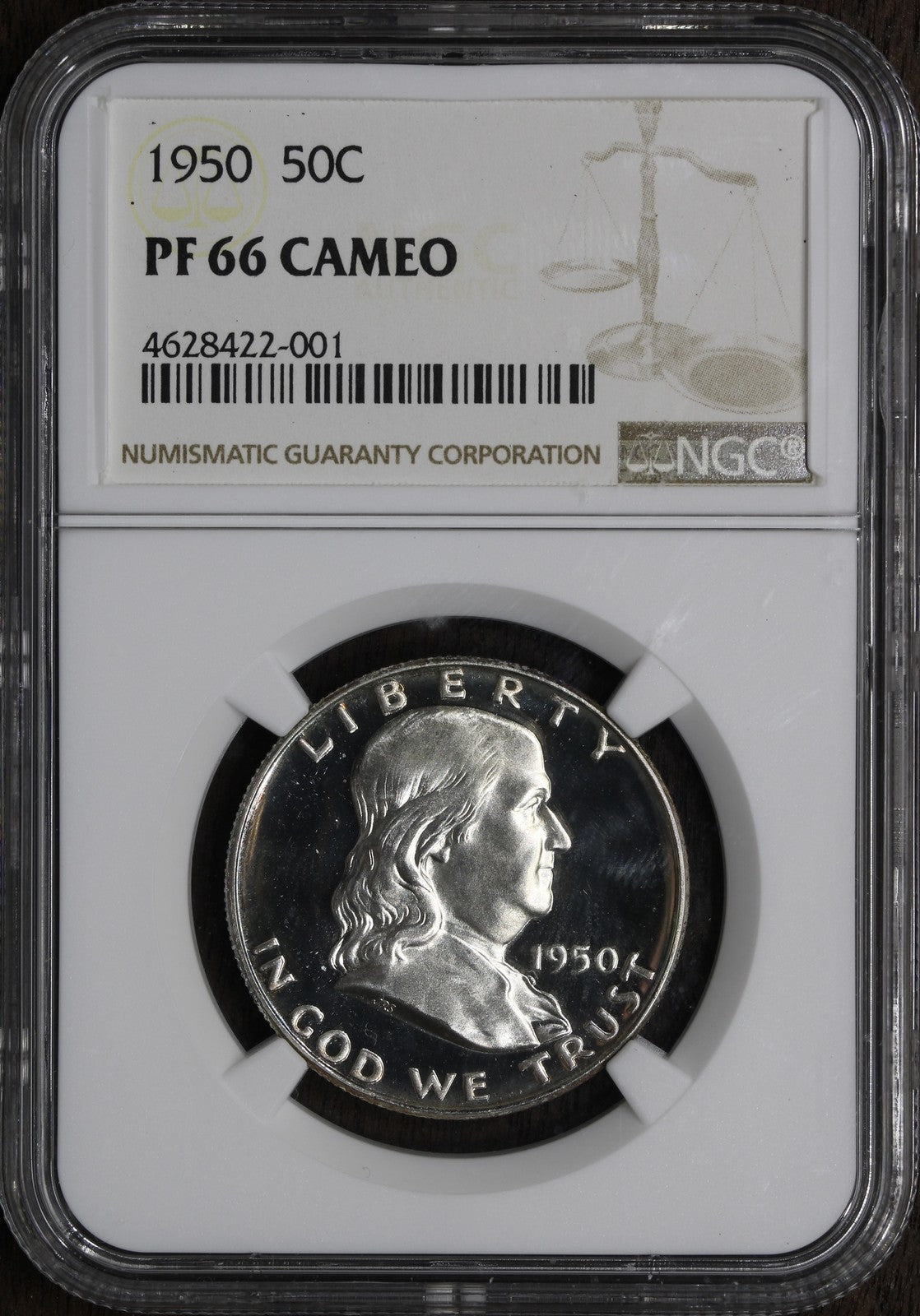 1950 (PF66 Cameo) Proof Franklin Half Dollar 50C NGC - Key Date!