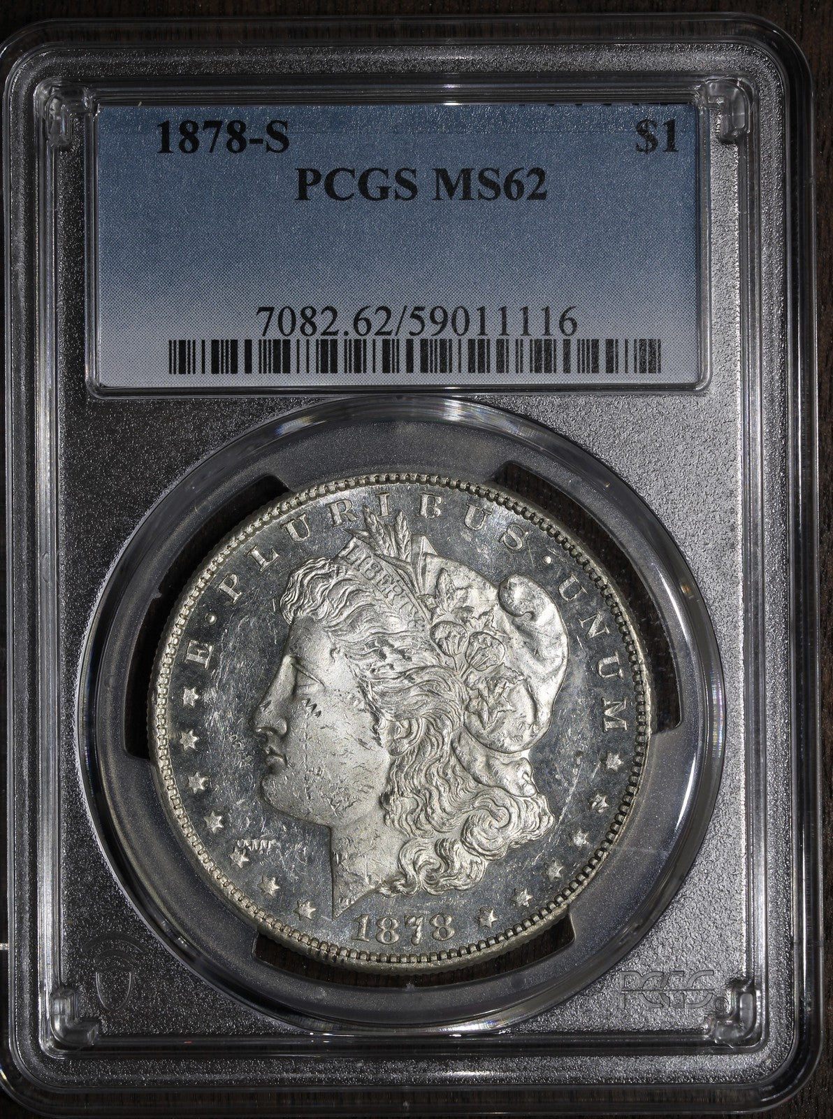 1878-S (MS62) Morgan Silver Dollar $1 PCGS - Proof Like Obverse