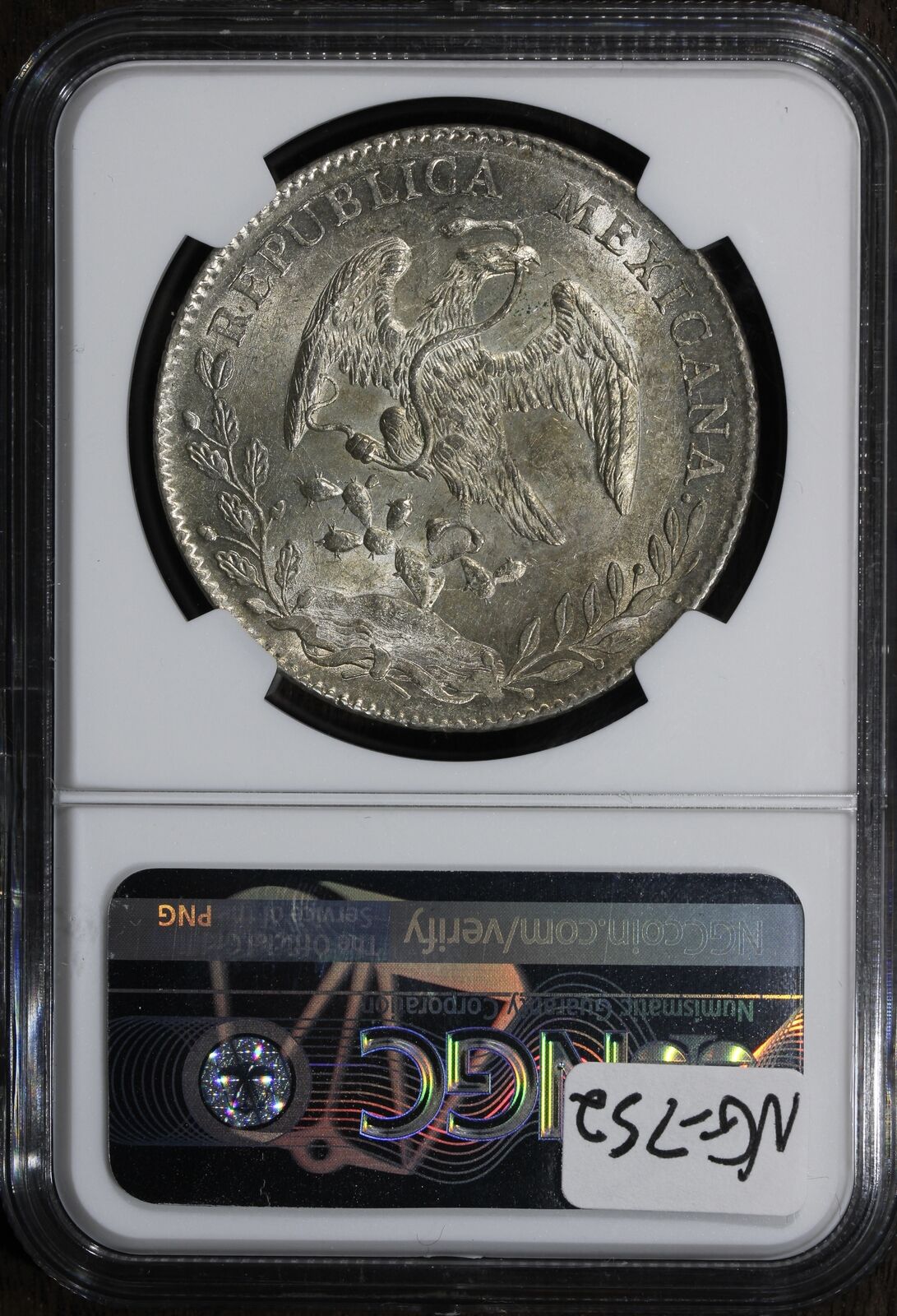 1892 Zs FZ (MS62) Mexico Cap & Rays 8 Reales NGC - Flashy Luster!