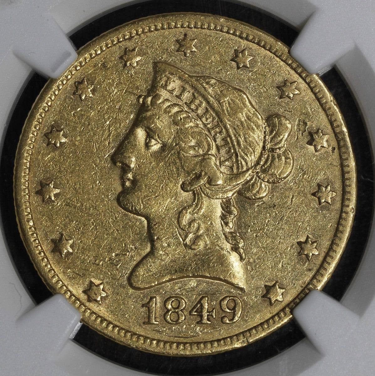 1849 (AU50) Liberty Head Gold Eagle $10 NGC - Early Date
