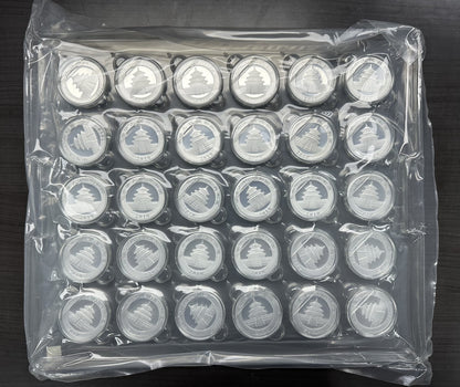 (30) 2010 30 Gram Silver Chinese Pandas - Sheet of 30 from Original Monster Box