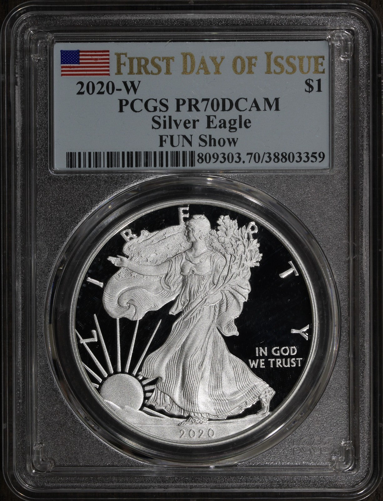 2020-W (PR70 DCAM) Proof American Silver Eagle ASE $1 PCGS - FDOI FUN