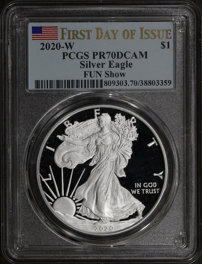 2020-W (PR70 DCAM) Proof American Silver Eagle ASE $1 PCGS - FDOI FUN