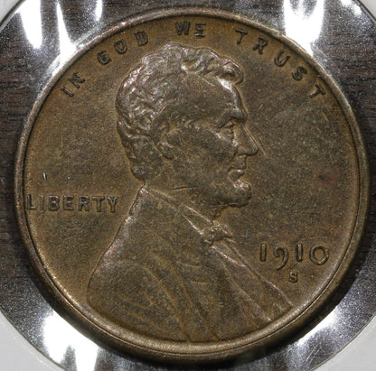 1910-S Lincoln Cent 1C - AU About Uncirculated