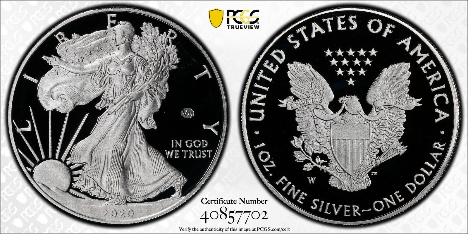 2020-W (PR70 DCAM) V75 Proof American Silver Eagle $1 ASE PCGS - End WW2