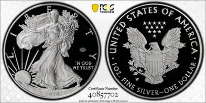 2020-W (PR70 DCAM) V75 Proof American Silver Eagle $1 ASE PCGS - End WW2
