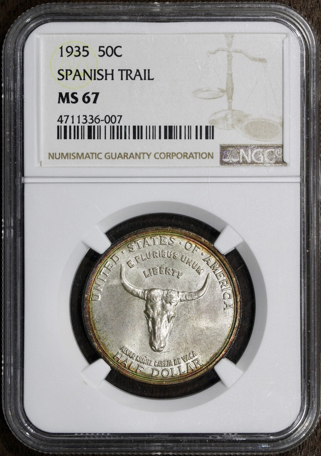 1935 (MS67) Spanish Trail Commemorative Half Dollar 50C NGC - Flashy Coin