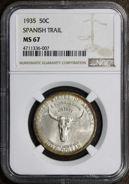 1935 (MS67) Spanish Trail Commemorative Half Dollar 50C NGC - Flashy Coin