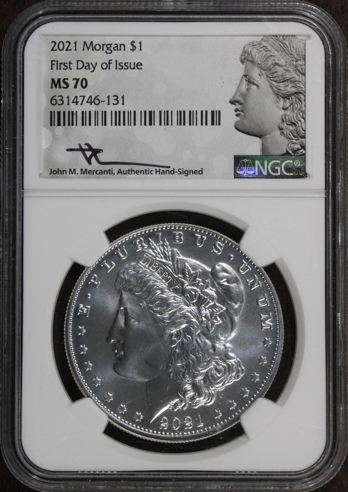 2021-P (MS70) Morgan and Peace Dollar $1 2 Coin Set NGC FDOI - Mercanti Signed