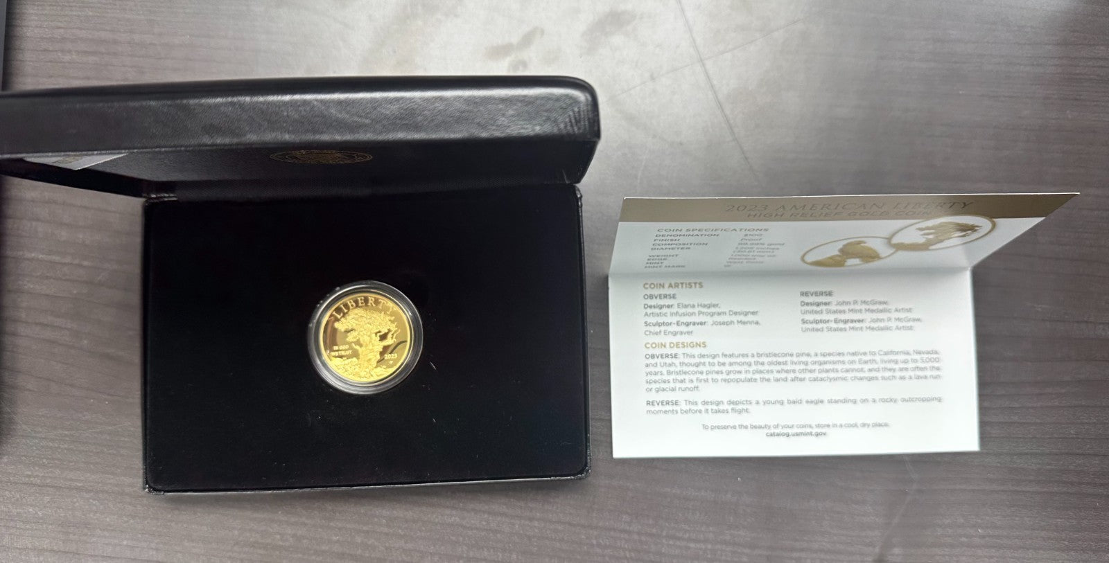2023-W 1/4 oz Proof Gold American Liberty High Relief $100 .9999 Coin with w/OGP