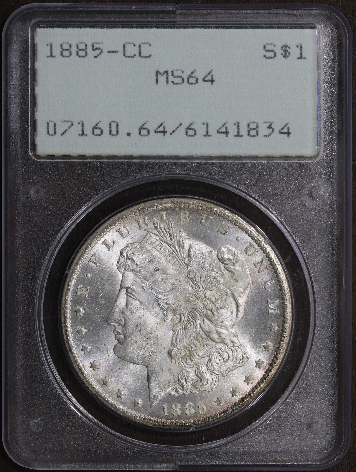 1885-CC (MS64) Morgan Silver Dollar $1 PCGS Rattler - Key Date