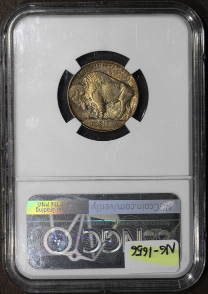 1913 (MS66 CAC) Type 1 Buffalo Nickel 5C NGC - Rainbow Toned