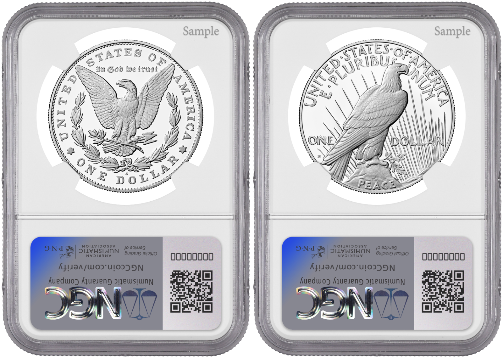2025-S (PF70) Proof Morgan & Peace Silver Dollar (2 Coin Set) NGC Presale