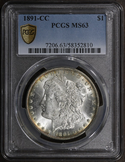 1891-CC (MS63) Morgan Silver Dollar $1 PCGS - Carson City