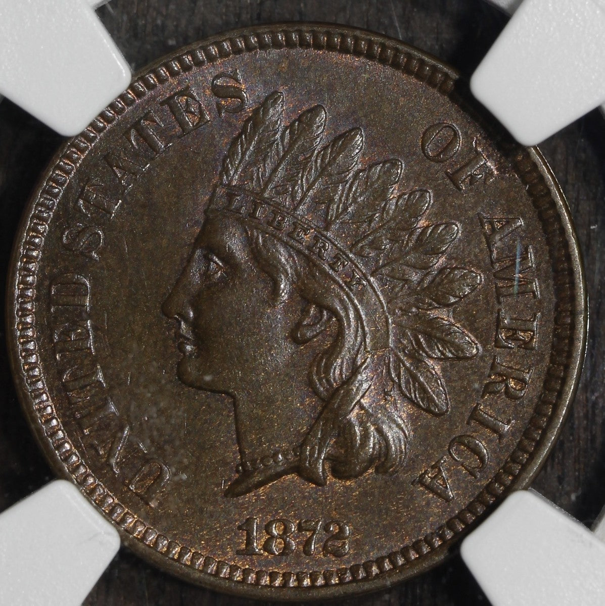 1872 (MS65 BN) Indian Head Cent 1C IHC NGC - Key Date Gem