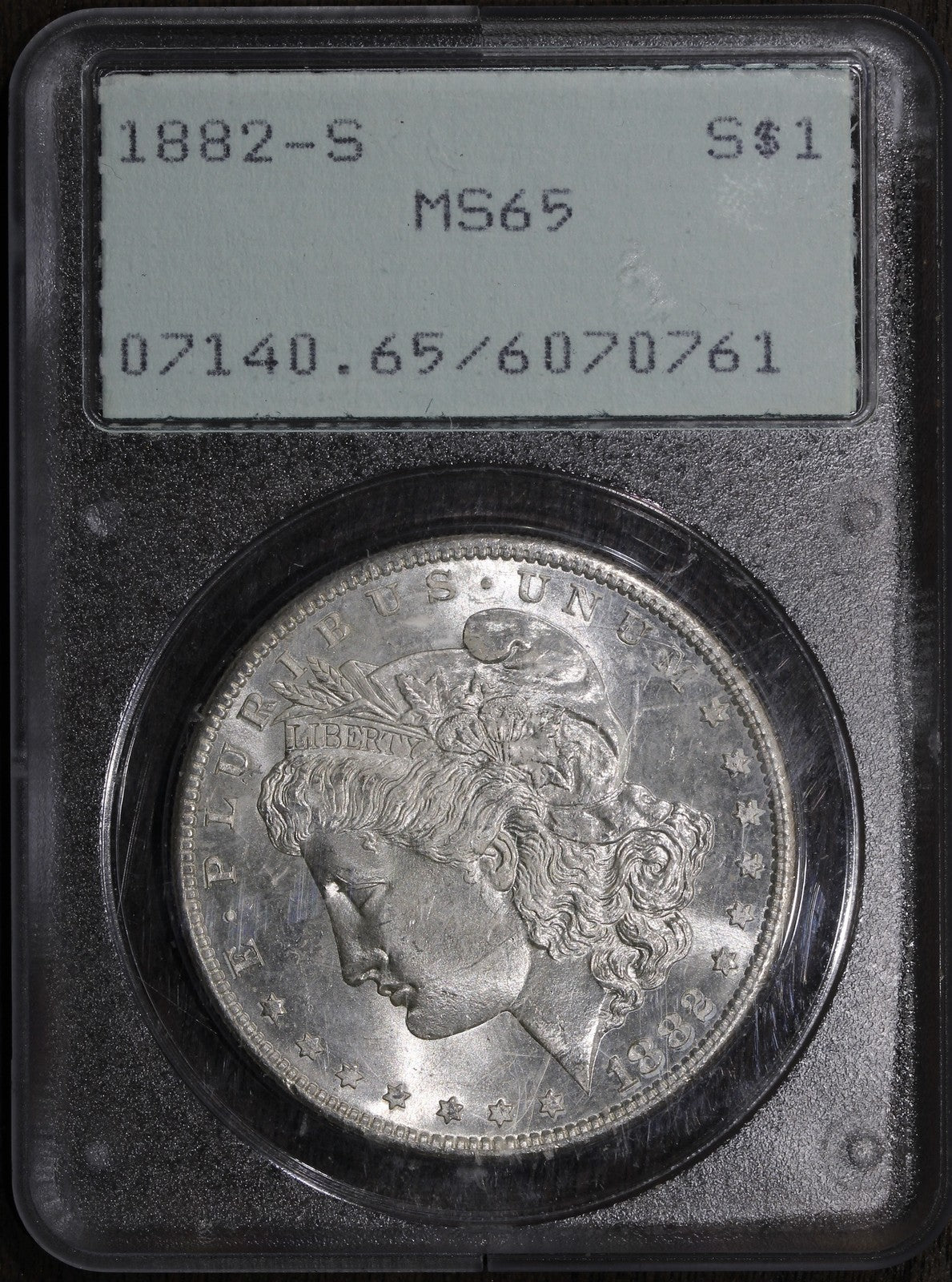 1882-S (MS65) Morgan Silver Dollar $1 PCGS Rattler
