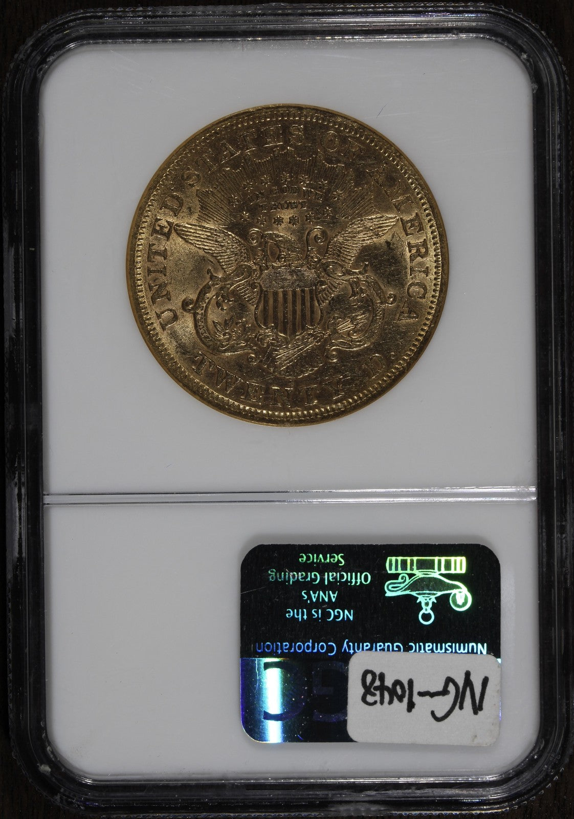 1867-S (AU55 CAC) Liberty Head Gold Double Eagle $20 NGC - Better Date (Type 2)