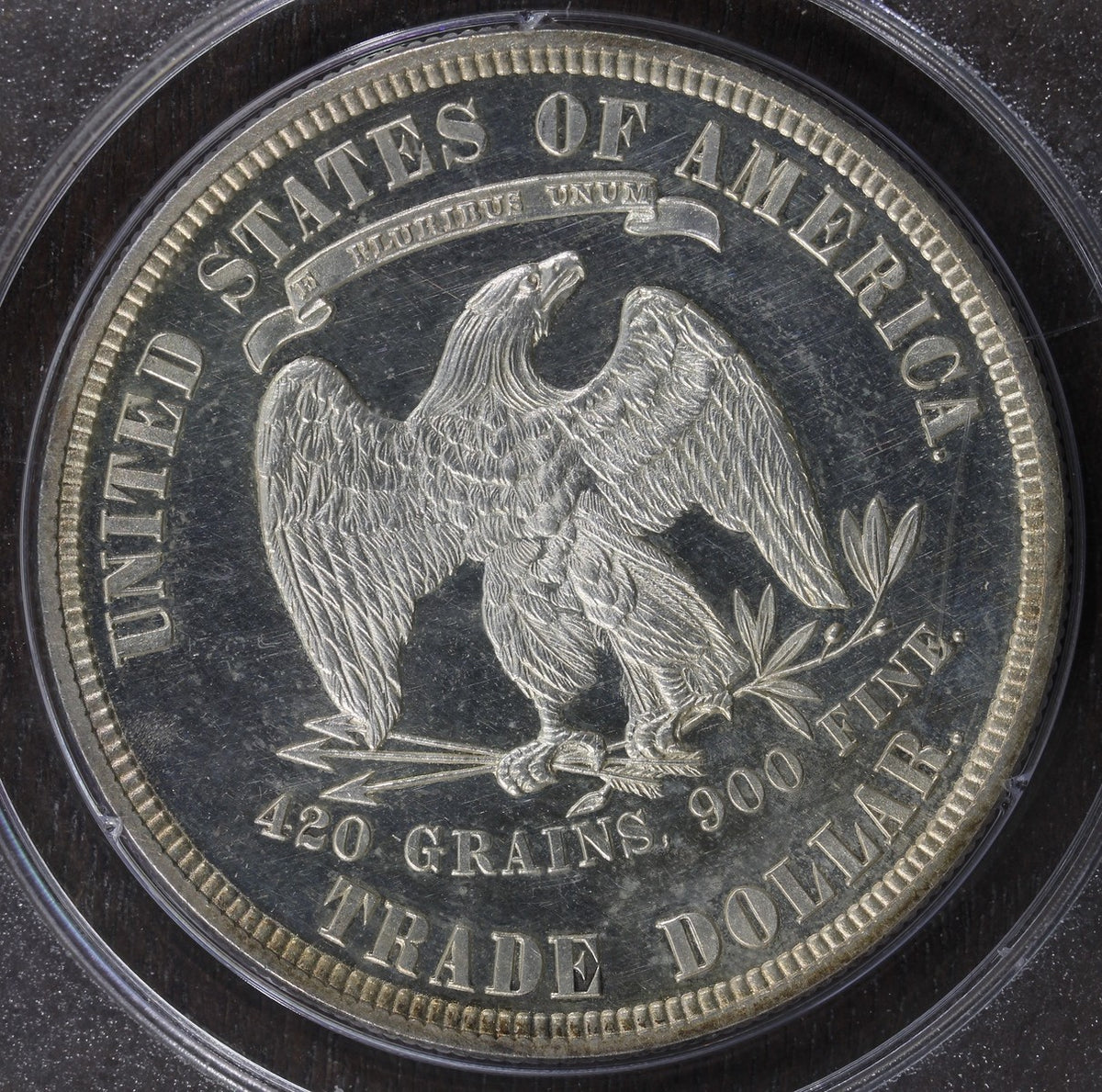 1881 (PR61 CAC) Proof Trade Silver Dollar $1 PCGS Rattler - Great Contrast