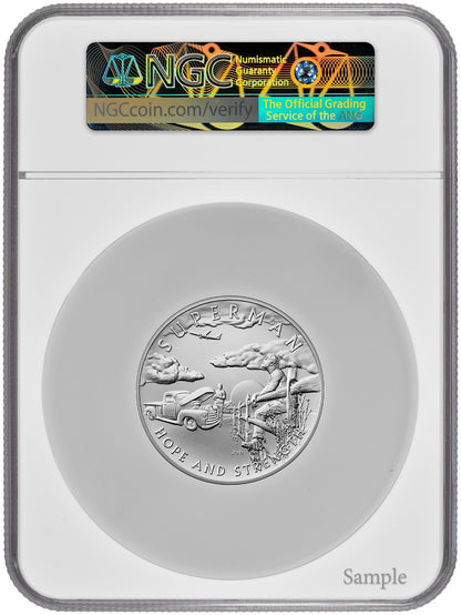 2025 (MS70) 2.5 oz Superman Silver Medal NGC FDOI - US Mint DC Comics