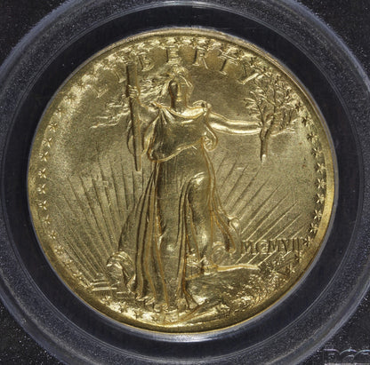 1907 (MS64) High Relief Saint St Gauden's Double Eagle $20 PCGS OGH - Wire Edge