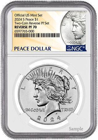 2024-S (Rev PF70) Reverse Proof Morgan & Peace Dollars NGC