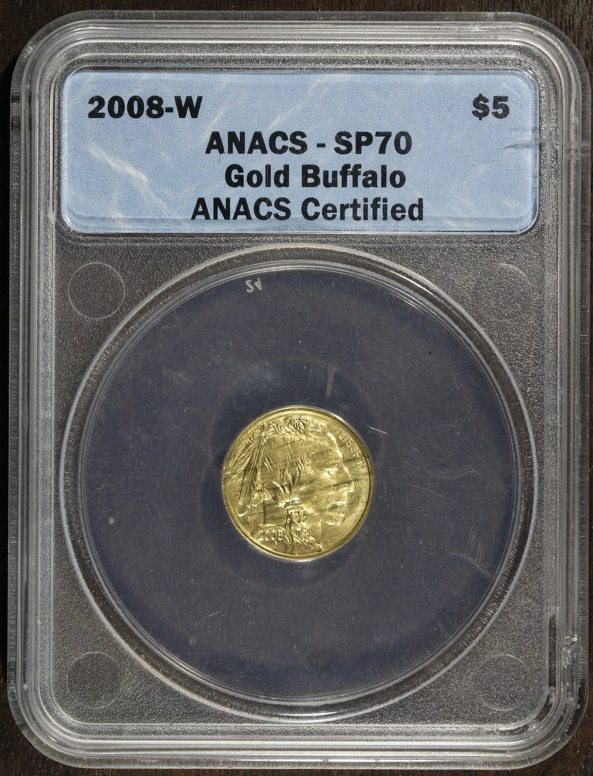 2008-W (SP70) 1/10 oz American Gold Buffalo G$5 ANACS