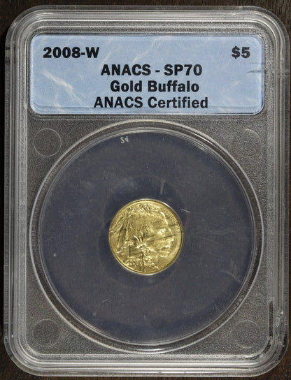 2008-W (SP70) 1/10 oz American Gold Buffalo G$5 ANACS