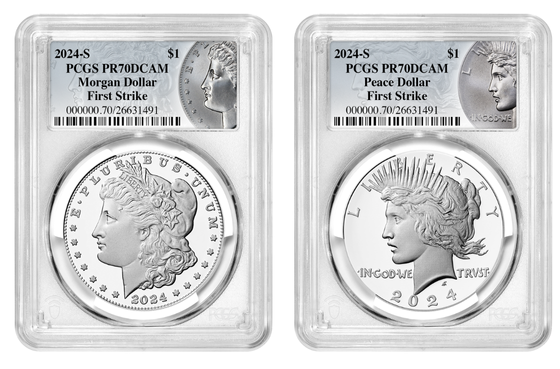 2024-S (PR70) Proof Morgan & Peace Dollar (2 Coin Set) First Strike - FS PCGS