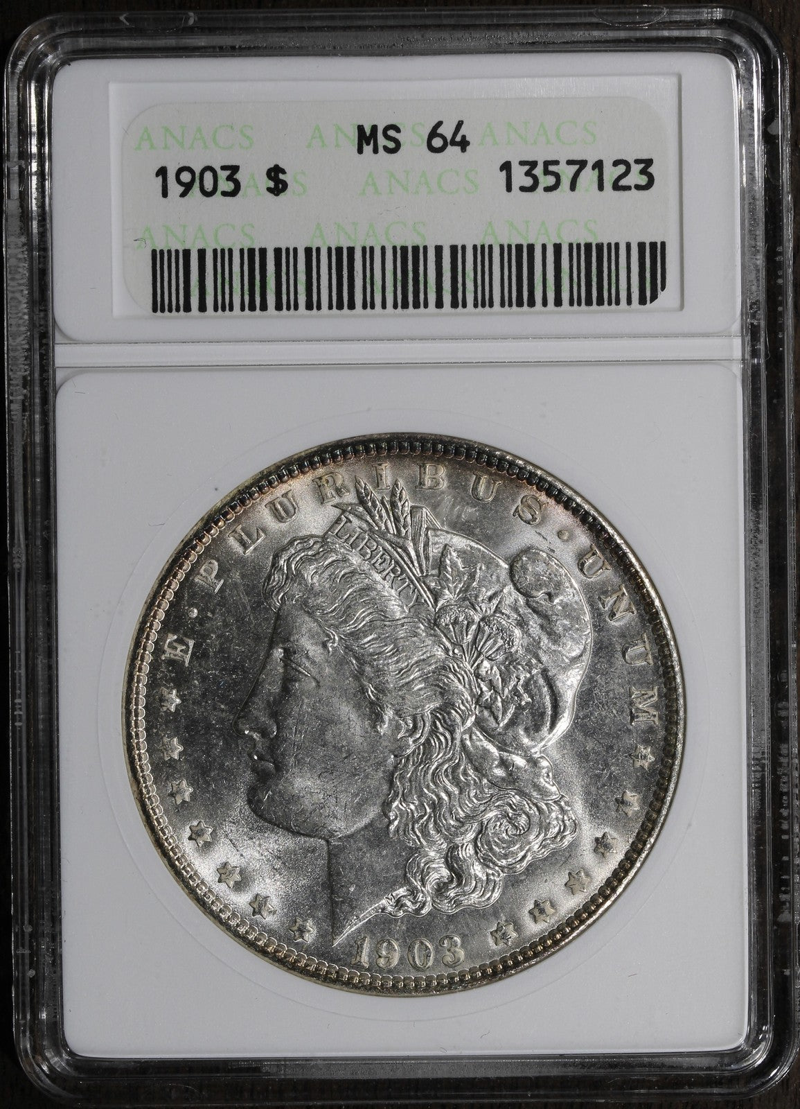 1903 (MS64) Morgan Silver Dollar $1 ANACS Soapbox - Old Holder