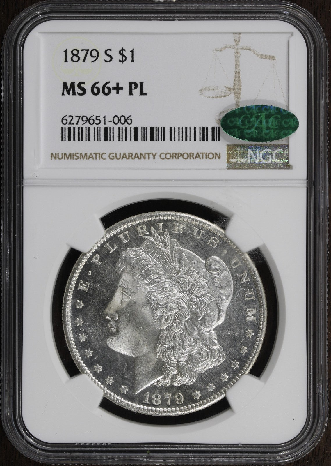 1879-S (MS66+ PL CAC) Morgan Silver Dollar $1 NGC - Superb Gem Prooflike