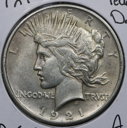 1921 High Relief Peace Dollar $1 - AU About Uncirculated