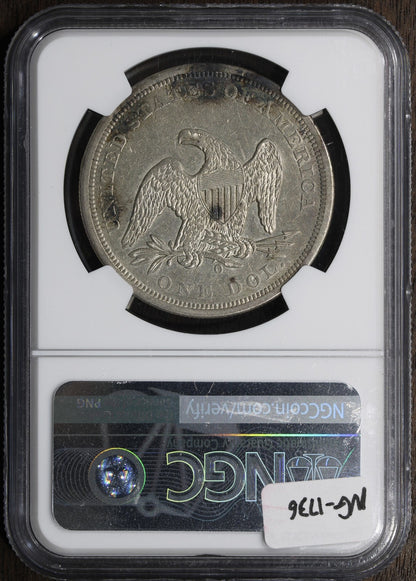 1860-O (AU55) Seated Liberty Dollar $1 NGC - Great Type Coin!